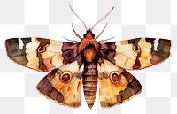 PNG A night butterfly illustration watercolor artwork.