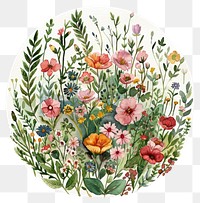 PNG An isolated flower garden flowers art illustration.