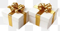 PNG White 2 Gift boxes gift ribbon gold.