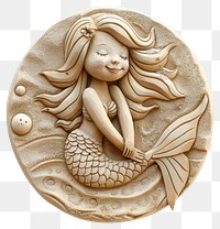 PNG Sand Sculpture mermaid cartoon representation accessories.