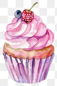 PNG Dessert illustration watercolor colorful.