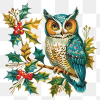 PNG Owl character art christmas drawing.