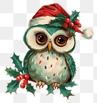 PNG Owl character art christmas bird.