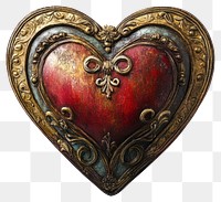 PNG Painting of a heart vintage heart-shaped accessories.