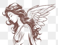 PNG Drawing angel sketch white background. 