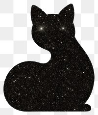 PNG Glitter balck cat icon animal mammal shape.