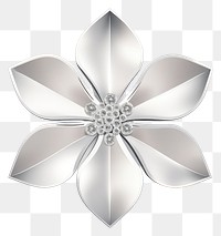 PNG Silver flower icon jewelry diamond brooch.