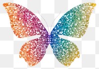 PNG Glitter rainbow butterfly icon shape white background confectionery.