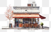 PNG Architecture illustration cafe restaurant furniture awning.