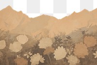 PNG Painting of aesthetic mountain flower background backgrounds outdoors nature. 