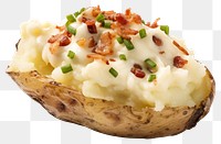 PNG Creamy baked potato vegetable food breakfast.