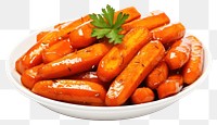 PNG Honey glazed baby carrots vegetable plant food.