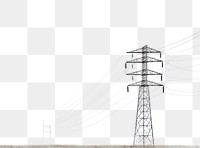 PNG Power line tower cable architecture electricity. 