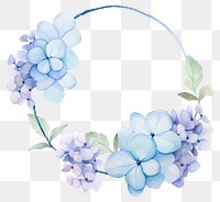 PNG Hydrangea border watercolor flower circle plant.