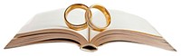 PNG 2 Engagement rings book background jewelry.