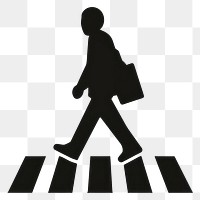 PNG Human pictogram crossing street silhouette pedestrian walking.