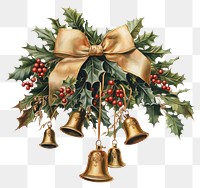 PNG Christmas Holly Garland bells christmas festive.