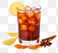 PNG Spiced iced tea cocktail drink glass. 