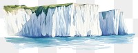 PNG White cliff of dover illustration watercolor nature.