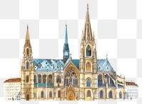 PNG Cathedral architecture illustration building.