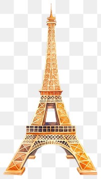 PNG Eiffel architecture watercolor landmark.