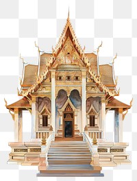 PNG Thai temple architecture building details.