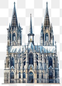 PNG Cologne Gothic Cathedral cathedral architecture illustration.