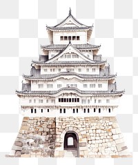 PNG Japanese Himeji Castle castle architecture illustration.