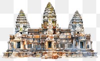 PNG Angkor Wat architecture watercolor angkor.