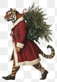 PNG Bengal Tiger christmas animal tiger.