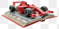 PNG Formula 1 racing car sports book open.