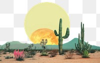 PNG Retro collage of desert astronomy outdoors scenery.