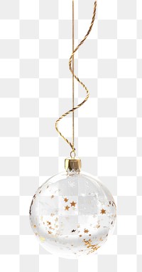 PNG Glass Hanging Sphere christmas hanging golden.