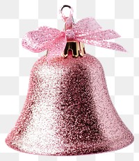 PNG Pink christmas bell glitter decoration sparkling.