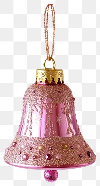 PNG Pink christmas bell decoration decorative sparkling.