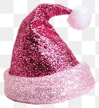 PNG Pink santa hat christmas glitter glamorous.