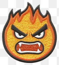 PNG Angry patch fire face.