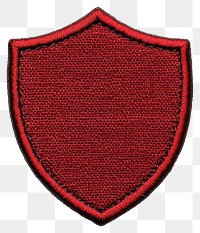 PNG Red shield patch fabric badge embroidered.