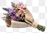 PNG Flower bouquet plant paper white background. 