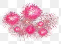 PNG Pink fireworks exploding in the sky smoke black background illuminated. 