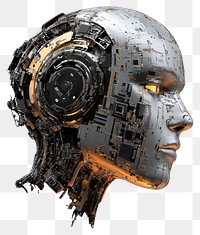 PNG futuristic artificial intelligence robotic head