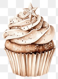 PNG Christmas cupcake illustration dessert food.