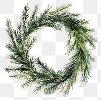 PNG Green Pine Christmas Wreath wreath illustration christmas.