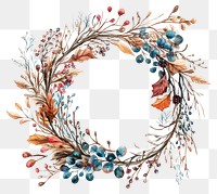 PNG Dry branchs Wreath wreath illustration watercolor.