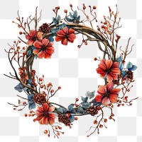 PNG Dry branchs Wreath wreath art illustration.