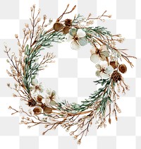 PNG Dry branchs Wreath wreath illustration watercolor.