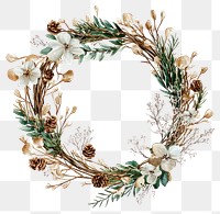 PNG Dry branchs Wreath wreath illustration flowers.