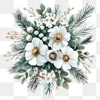 PNG Winter flower bouquet flowers art illustration.