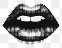 PNG Black mouth gradient transitioning smoothly halftone effect design.