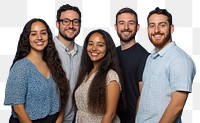 PNG A group of five smiling people person background adults.